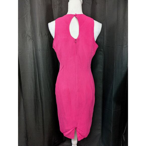 ROBBIE BEE! SILK, 100%! FUSCHIA PINK SHEATH, SHELL STUNNING DRESS! SZ 8 - Picture 5 of 7